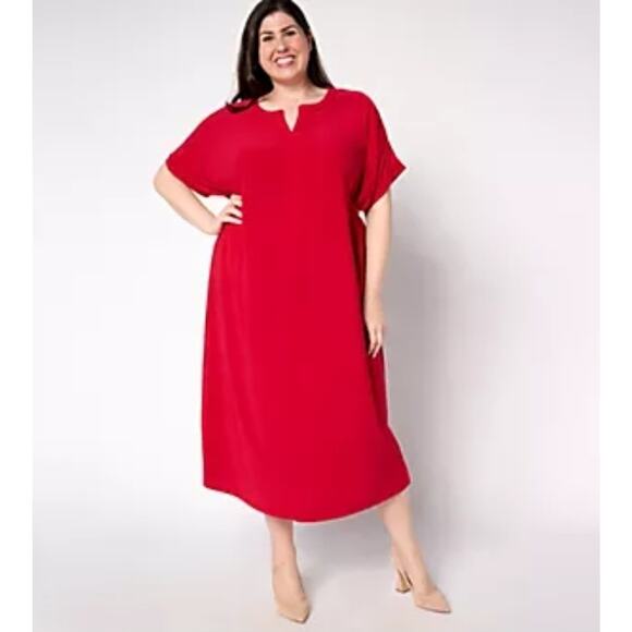Attitudes by Renee Regular Everywhere Everyway Scarlet Red Dress Size 2X - Picture 1 of 5